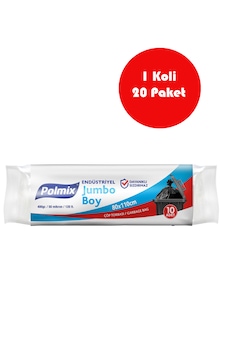 20 Adet Endüstriyel Jumbo Boy Çöp Torbası 80x110 Cm - P406 20 Adet Endüstriyel Jumbo Boy Çöp Torbası 80x110 Cm - P406