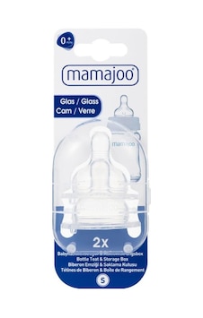 Mamajoo Cam Biberon Emziği S/No 1 0 Ay + & Saklama Kutusu Mamajoo Cam Biberon Emziği S/No 1 0 Ay + & Saklama Kutusu