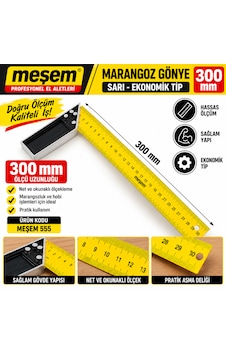 Meşem Ekonomik Marangoz Gönyesi 300 Mm Sarı Kod :555 1 Adet Meşem Ekonomik Marangoz Gönyesi 300 Mm Sarı Kod :555 1 Adet