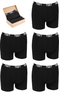 Teet Erkek Boxer Premium 5'Li Set Pamuklu Likralı Düz Renk Tam Kalıp 001 Teet Erkek Boxer Premium 5'Li Set Pamuklu Likralı Düz Renk Tam Kalıp 001