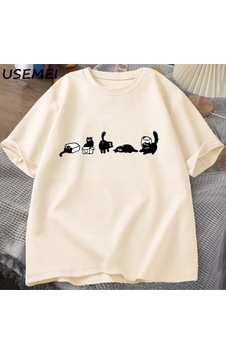Flood Of Style Beş Ruh Kediler T-shirt Boy Kedi Anne Tee Komik Pamuk Kısa Kollu Kedi Severler T Shirt Erkek Haki Flood Of Style Beş Ruh Kediler T-shirt Boy Kedi Anne Tee Komik Pamuk Kısa Kollu Kedi Severler T Shirt Erkek Haki