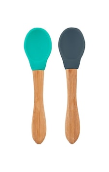Oioi Silikon Mama Kaşığı 2'Li Bambu Saplı Aqua Green/Deep Blue Mavi - Yeşil Oioi Silikon Mama Kaşığı 2'Li Bambu Saplı Aqua Green/Deep Blue Mavi - Yeşil