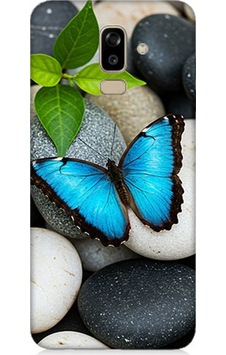 Samsung Galaxy J8 Uyumlu Mavilikte Taş Üzerinde Kelebek Desenli Silikon Kılıf Çok Renkli Samsung Galaxy J8 Uyumlu Mavilikte Taş Üzerinde Kelebek Desenli Silikon Kılıf Çok Renkli