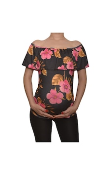 Luvmabelly Maternity 2513 Kayık Yaka Hamile Bluzu Çok Renkli Luvmabelly Maternity 2513 Kayık Yaka Hamile Bluzu Çok Renkli