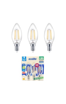 Ecolite 4w Led Filament Mum Ampul, E14 Duy, 6500k Beyaz Işık, 470
