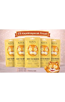 Kedi 5 Li Kağıt Yüz Maskesi Seti Kolajen Amino Asit Sheet Face Mask Cilt Bakım Maskesi Kedi 5 Li Kağıt Yüz Maskesi Seti Kolajen Amino Asit Sheet Face Mask Cilt Bakım Maskesi