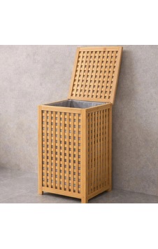 Kalın Ahşap Bambu Kirli Çamaşır Sepeti Kumaş Çantalı Sepet 40x40x58cm 5047 Altın Kalın Ahşap Bambu Kirli Çamaşır Sepeti Kumaş Çantalı Sepet 40x40x58cm 5047 Altın