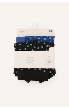 Defacto Regular Fıt Beli Lastikli 2li Boxer I4024ax26aunv30 Lacivert-nv30