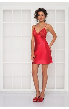Pierre Cardin 624 Kadın İp Askılı Saten Gecelik-kırmızı Kırmızı Pierre Cardin 624 Kadın İp Askılı Saten Gecelik-kırmızı Kırmızı