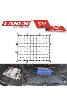 Carub Bagaj Filesi Organizer Elastik120x80cm Siyah Carub Bagaj Filesi Organizer Elastik120x80cm Siyah