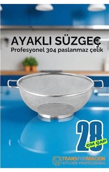 28 Cm Süzgeç - Makarna Süzgeci Pirinç Meyve Süzgeci 304 Paslanmaz Çelik Açık Camgöbeği 28 Cm Süzgeç - Makarna Süzgeci Pirinç Meyve Süzgeci 304 Paslanmaz Çelik Açık Camgöbeği