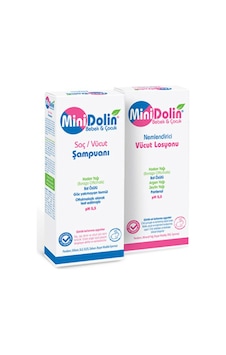 Minidolin Bebek Çocuk Saç ve Vücut Şampuanı + Nemlendirici Vücut Losyonu 2 x 250 ML