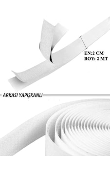 2 Metre Arkası Yapışkanlı Beyaz Cırt Cırtlı Bant Amerikan Fermuar 2 Metre Arkası Yapışkanlı Beyaz Cırt Cırtlı Bant Amerikan Fermuar
