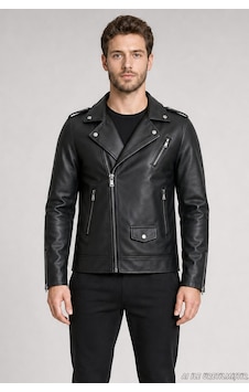 Freemen Erkek Fermuarlı Cep Detaylı Slim Fit Suni Deri Ceket-416 Siyah Freemen Erkek Fermuarlı Cep Detaylı Slim Fit Suni Deri Ceket-416 Siyah
