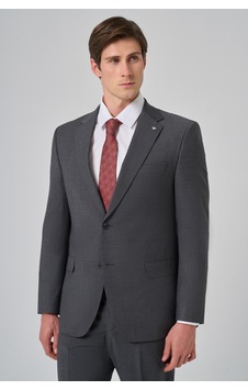 Morven Erkek Füme Yünlü Trend Desenli Dynamic Fit Takım Elbise 26mc001033050 Füme