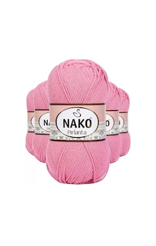 Tedar 5 Adet Pırlanta Amigurumi El Örgü İpi Yünü Pembe 6740 - Nako Mudanis Najmaddin (No:1) 8.5Cm X 10.5 Cm