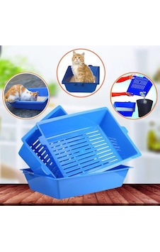 Büro Ev Ofis Evcil Hayvanı İçin 3 Katlı Kedi Tuvaleti Büro Ev Ofis Evcil Hayvanı İçin 3 Katlı Kedi Tuvaleti