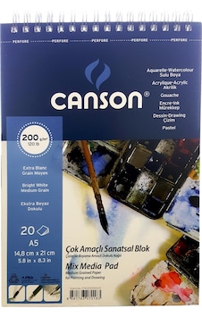 Canson Mix Media Pad Çok Amaçlı Resim Defteri (A5) 200 G 20 Yp Canson Mix Media Pad Çok Amaçlı Resim Defteri (A5) 200 G 20 Yp