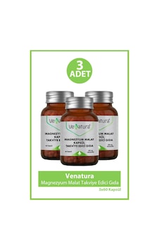 Venatura Magnezyum Malat Takviye Edici Gıda 60 Kapsül 3 Adet Venatura Magnezyum Malat Takviye Edici Gıda 60 Kapsül 3 Adet