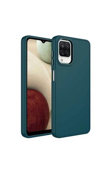 Galaxy Uyumlu A22 4g Kılıf Metal Çerçeve Ve Buton Tasarımlı Silikon Zore Luna Kapak
