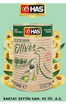 Has Premium Dilimlenmiş Yeşil Zeytin 5/1 4 KG