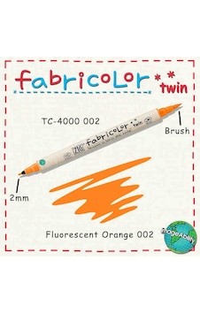Zig Fabricolor Twin Çift Uçlu Kumaş Boyama Kalemi Floresan Orange Zig Fabricolor Twin Çift Uçlu Kumaş Boyama Kalemi Floresan Orange