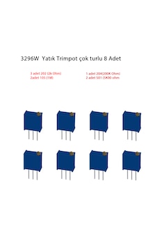 3296w Yatık Trimpot Çok Turlu 8 Adet 3296w Yatık Trimpot Çok Turlu 8 Adet