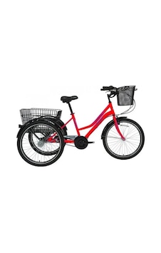 Bisan Porter Üç Tekerli Bisiklet 39cm V 24 Jant 3 Vites Kırmızı Siyah Kırmızı