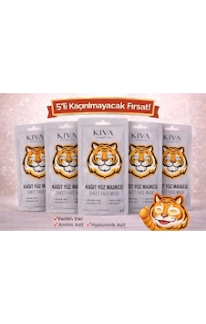 Kaplan 5 Li Kağıt Yüz Maskesi Seti Hyaluronik Asit Sheet Face Mask Cilt Bakım Maskesi Kaplan 5 Li Kağıt Yüz Maskesi Seti Hyaluronik Asit Sheet Face Mask Cilt Bakım Maskesi