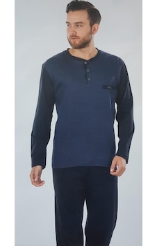 Ancelo Erkek Uzun Kollu Pamuk Çeyiz Pijama Takım 1032 Lacıvert Ancelo Erkek Uzun Kollu Pamuk Çeyiz Pijama Takım 1032 Lacıvert