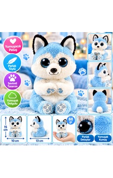 Ty Beanie Babies Mavi Peluş Husky Köpek Thunder 15 Cm Nhr