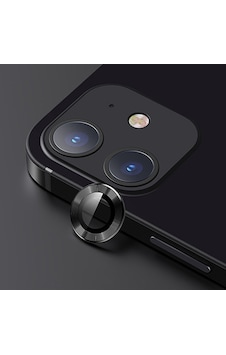 Usams Apple Uyumlu iPhone 12 - 12 Mini 3D Metal Çerçeveli Kamera Lens Koruyucu Siyah Usams Apple Uyumlu iPhone 12 - 12 Mini 3D Metal Çerçeveli Kamera Lens Koruyucu Siyah