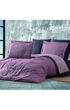 Maxstyle Bambu Çizgili Bordo Double Nevresim Takımı Maxstyle Bambu Çizgili Bordo Double Nevresim Takımı