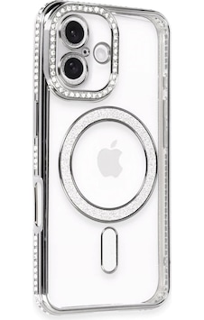 Apple Apple iPhone 16 Uyumlu Parlak Taşlı Işıldayan Tasarım Kamera Korumalı Magsafe Kılıf Apple Apple iPhone 16 Uyumlu Parlak Taşlı Işıldayan Tasarım Kamera Korumalı Magsafe Kılıf