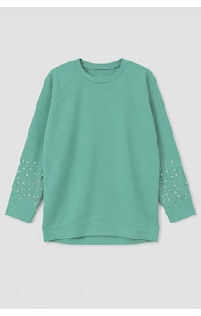 Markapia Kadın Oversize Taş Detaylı Geniş Kalıp Sweatshirt Mint Yeşili Markapia Kadın Oversize Taş Detaylı Geniş Kalıp Sweatshirt Mint Yeşili