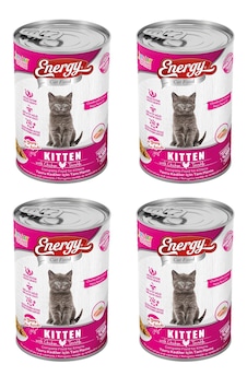 Energy Tavuklu Yavru Yaş Konserve Kedi Maması 4 x 400 G Energy Tavuklu Yavru Yaş Konserve Kedi Maması 4 x 400 G