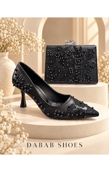 Dabab Shoes Vıanel Kadın Siyah Çiçek Nakışlı İnci Detaylı Sivri Burun 7 Cm Kadeh Topuklu Stiletto Ayakkabı Ve Abiye Çanta Dabab Shoes Vıanel Kadın Siyah Çiçek Nakışlı İnci Detaylı Sivri Burun 7 Cm Kadeh Topuklu Stiletto Ayakkabı Ve Abiye Çanta