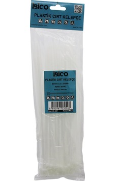 100pcs Beyaz 3.6x250mm Plastik Cırt Kelepçe 4741