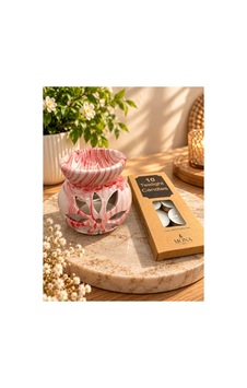 Mermer Desenli Seramik Buhurdanlık Ve 10 Lu Tealight Mum /bej Turuncu Bej-krem Mermer Desenli Seramik Buhurdanlık Ve 10 Lu Tealight Mum /bej Turuncu Bej-krem