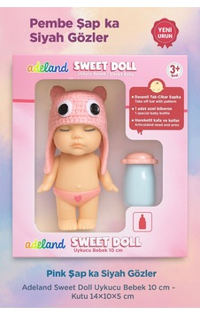 Adeland Sweet Doll Uykucu Bebek 10 Cm Kutu 14 10 5 Cm Krem Şapka - Pembe Burun Adeland Sweet Doll Uykucu Bebek 10 Cm Kutu 14 10 5 Cm Krem Şapka - Pembe Burun