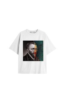 Kalic Studio Unisex Van Gogh Baskılı Oversize Tshirt Beyaz-41 Kalic Studio Unisex Van Gogh Baskılı Oversize Tshirt Beyaz-41