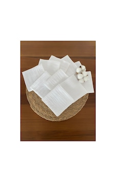 10'lu Müslin Bebek Ağız Mendili %100 Pamuk Beyaz Renk 25x25 Cm Beyaz Beyaz 10'lu Müslin Bebek Ağız Mendili %100 Pamuk Beyaz Renk 25x25 Cm Beyaz Beyaz