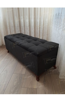 Lüks Sandıklı Kapitoneli Ayakucu Puf Bench 120 Cm Ceviz Ayak Lüks Sandıklı Kapitoneli Ayakucu Puf Bench 120 Cm Ceviz Ayak