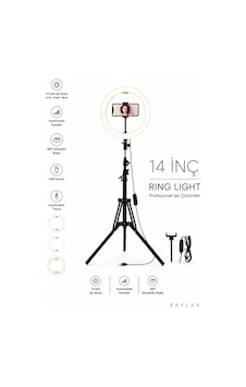 14 İnç Ring Light Led Işıklı Telefon Tutucu Makyaj Çekim Lambası 2.1 Metre Tripod 14 İnç Ring Light Led Işıklı Telefon Tutucu Makyaj Çekim Lambası 2.1 Metre Tripod