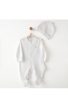 Andywawa Bebek Bebek Tulum Takım Romper Hat Set Anw-ac26592 Beyaz Andywawa Bebek Bebek Tulum Takım Romper Hat Set Anw-ac26592 Beyaz