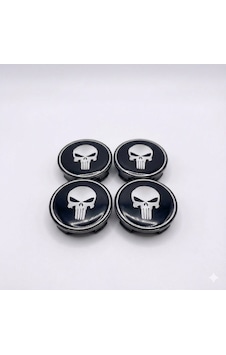Beyaz Punisher Damla Geçme Jant Göbek Kapağı 4 Lü Set 55/58mm Siyah Beyaz Punisher Damla Geçme Jant Göbek Kapağı 4 Lü Set 55/58mm Siyah