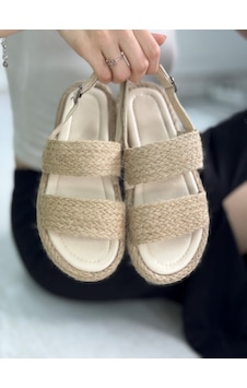 Günlük Kadın Bej Sandalet Hasır Detaylı Bantlı Rahat Dikişli Taban Tokalı Hafif Ayakkabı 058 Bej Günlük Kadın Bej Sandalet Hasır Detaylı Bantlı Rahat Dikişli Taban Tokalı Hafif Ayakkabı 058 Bej