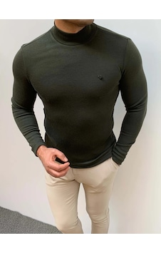 Modefendi Slim Fit İtalyan Kesim Tam Balıkçı Boğazlı Kazak Koyu Haki Modefendi Slim Fit İtalyan Kesim Tam Balıkçı Boğazlı Kazak Koyu Haki