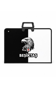 Beşiktaş Lisanslı Parçalı Kartal Baskılı Proje Çantası - Askılı Fermuarlı Resim Çantası 35x50 cm