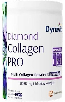 Dynavit Diamond Collagen Pro Multi Collagen Powder Bromelain Hidrolize Peptit Tip 1-2-3 Kolajen Brom 300 Gr Dynavit Diamond Collagen Pro Multi Collagen Powder Bromelain Hidrolize Peptit Tip 1-2-3 Kolajen Brom 300 Gr